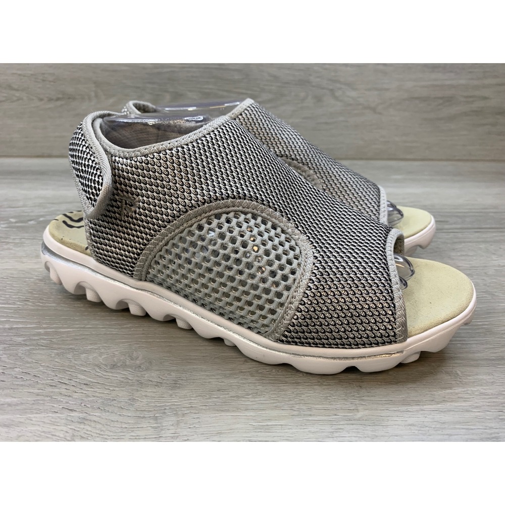Propet Women's TravelActiv Silver Grey Mesh Athletic Sandals 11 W Shoes